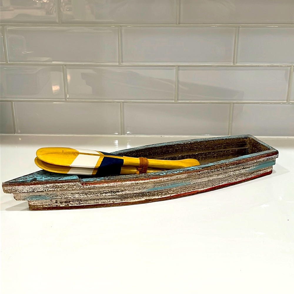 Nautical boat and oar knick knack